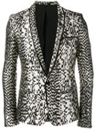 Haider Ackermann Animal Pattern Blazer, Men's, Size: 50, Black, Cotton/rayon/silk/polyester