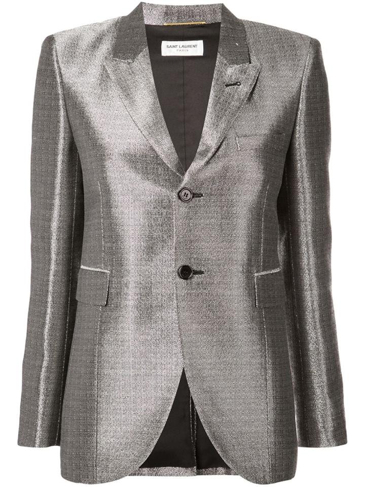 Saint Laurent Lamé Blazer - Silver