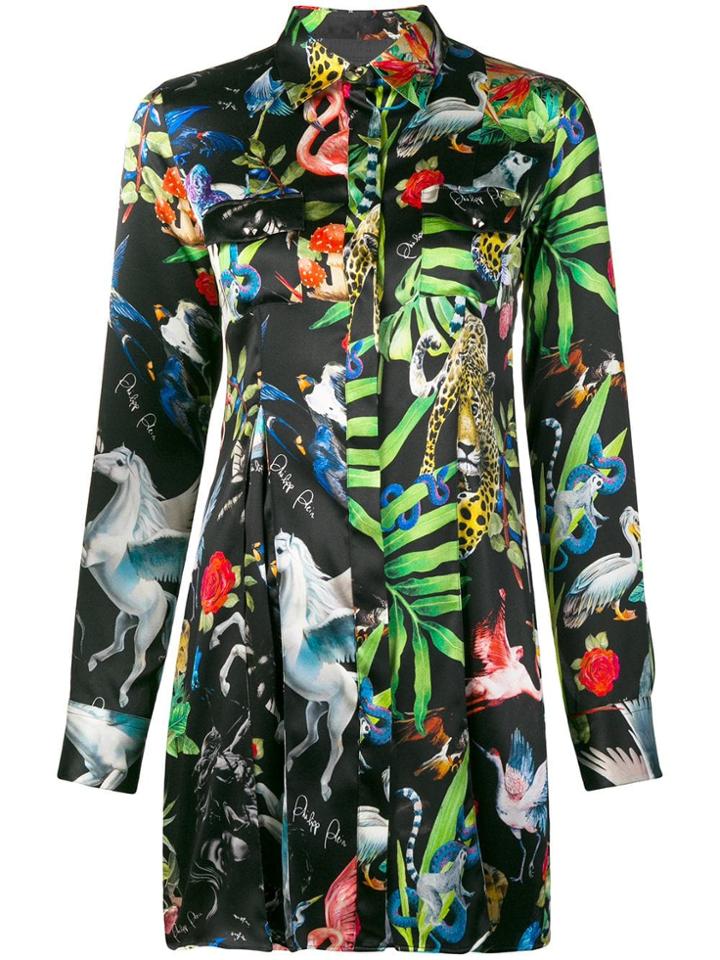 Philipp Plein Animal Print Shirt - Black