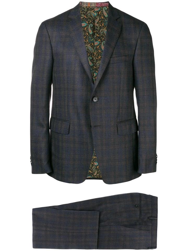 Etro Checked Two-piece Suit - Brown