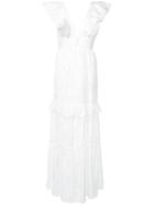Rachel Zoe Ruffle Trim Lace Maxi Dress - White