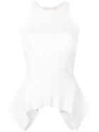 Cinq A Sept Ruffled Hem Vest - White