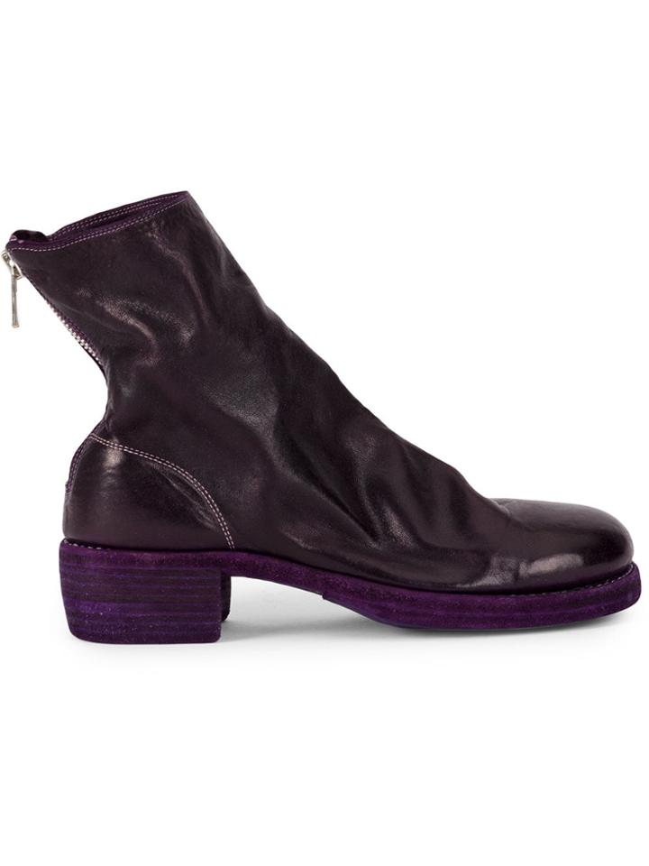 Guidi Rear Zipped Boots - Pink