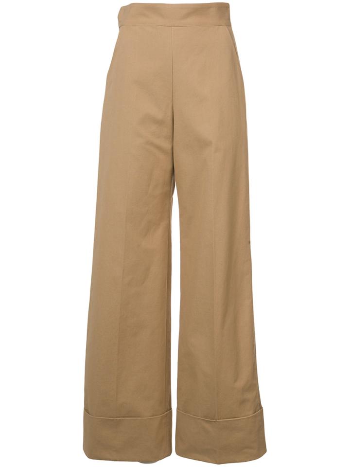 Rachel Comey Oversize Cuff Palazzo Trousers - Nude & Neutrals