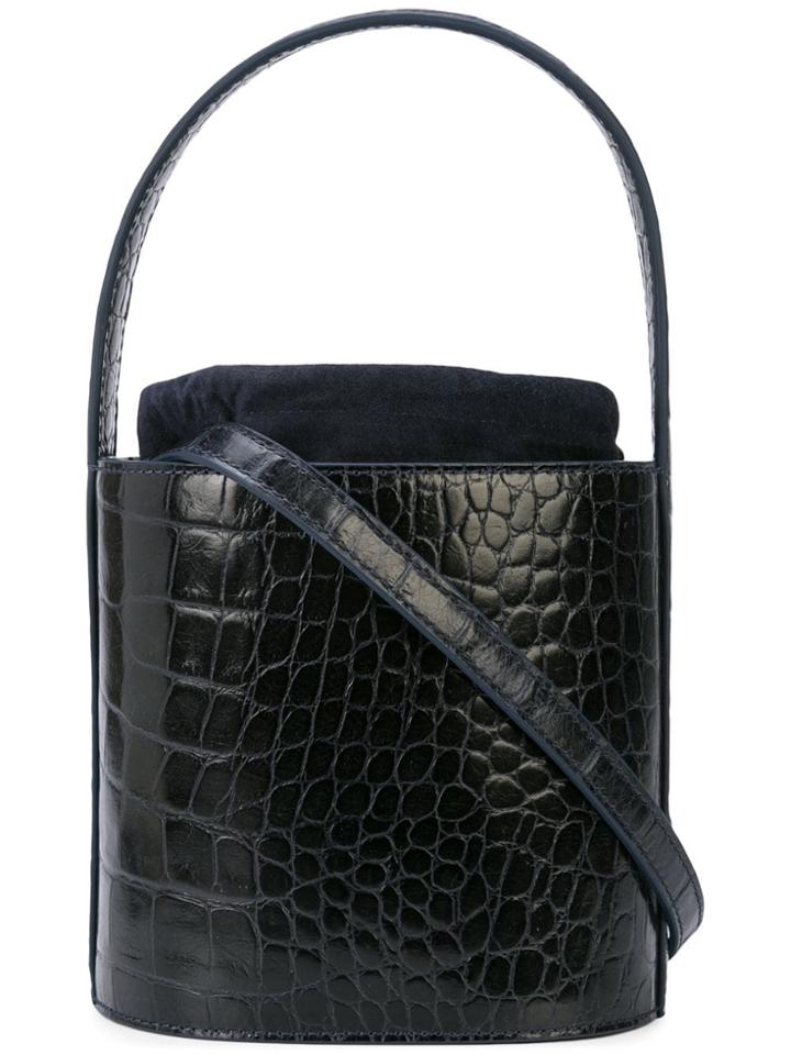 Staud Crocodile Texture Bisset Crossbody Bag - Blue