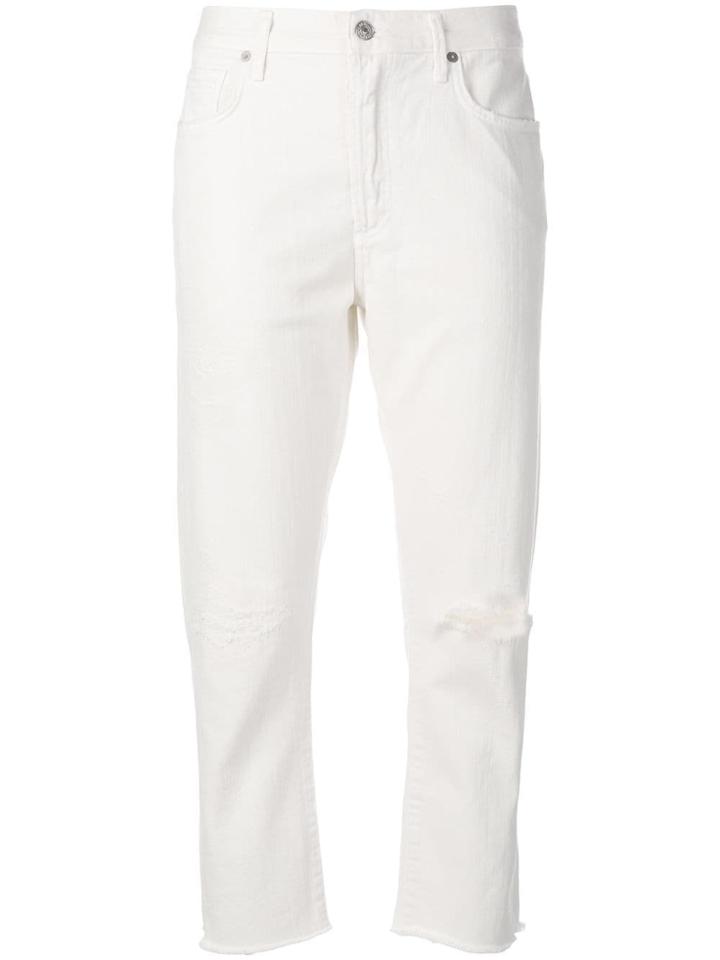 Citizens Of Humanity Distressed Cropped Jeans - White