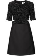 3.1 Phillip Lim Sequin Top Satin Dress - Black