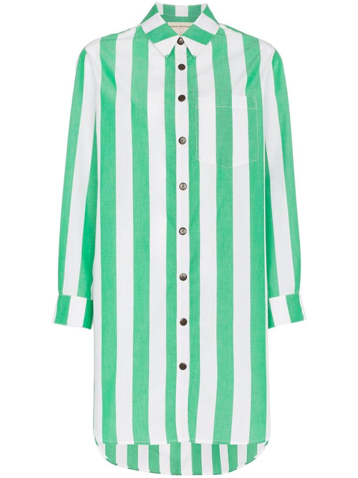 Mara Hoffman Bennet Stripe Print Cotton Shirt - Green