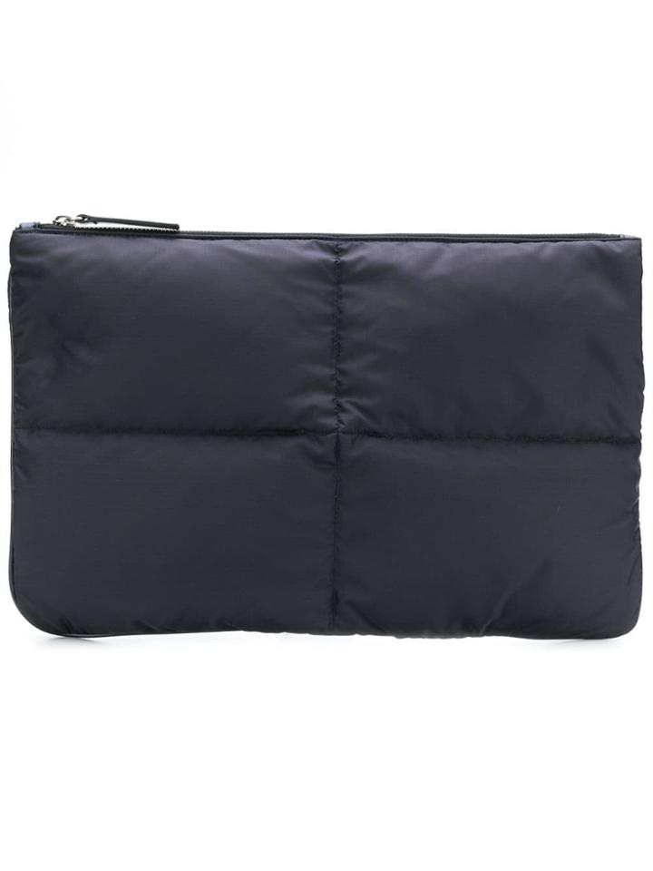 Jil Sander Quilted Medium Pouch - Blue