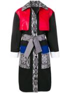 Msgm Multi-panel Belted Coat - Black