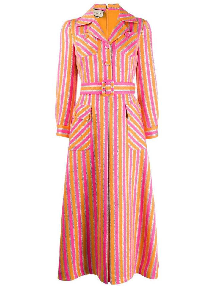 Gucci Striped Shirt Dress - Pink