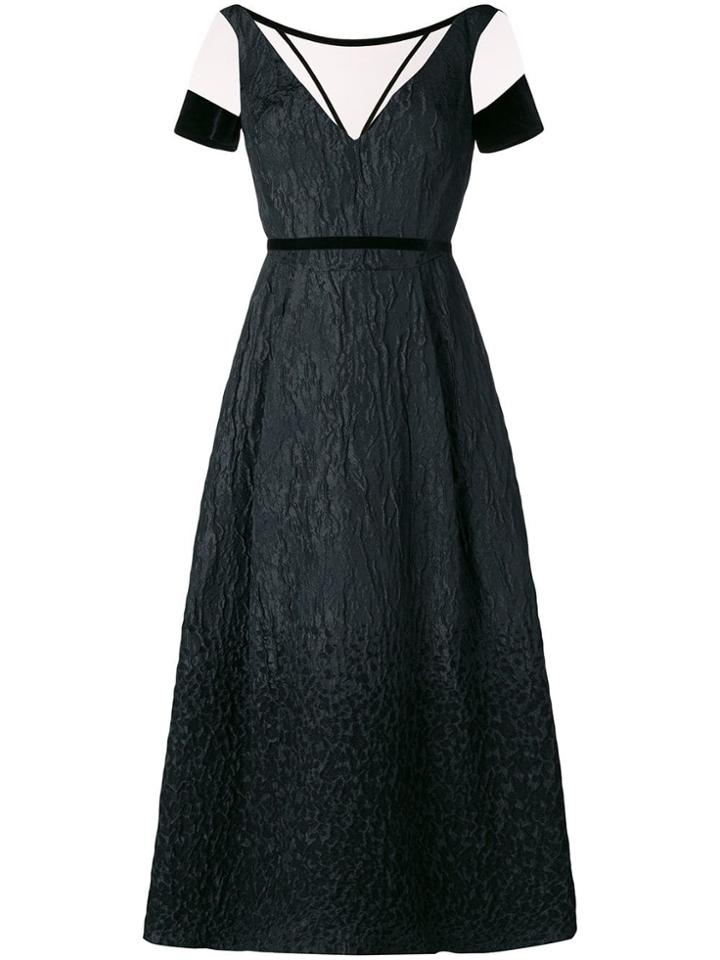 Talbot Runhof Pebble Landscape Jacquard Dress - Black
