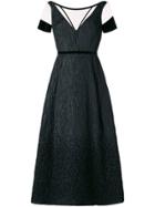 Talbot Runhof Pebble Landscape Jacquard Dress - Black