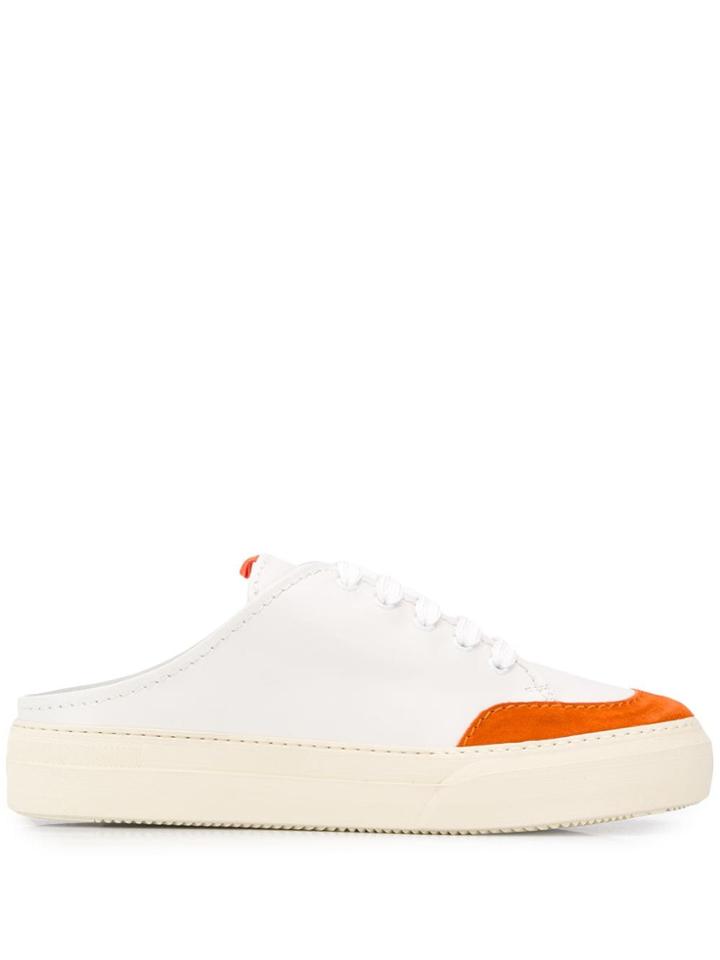 Sunnei Contrast Toe Mule Sneakers - White