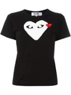 Comme Des Garçons Play - Heart Print T-shirt - Women - Cotton - Xs, Women's, Black, Cotton