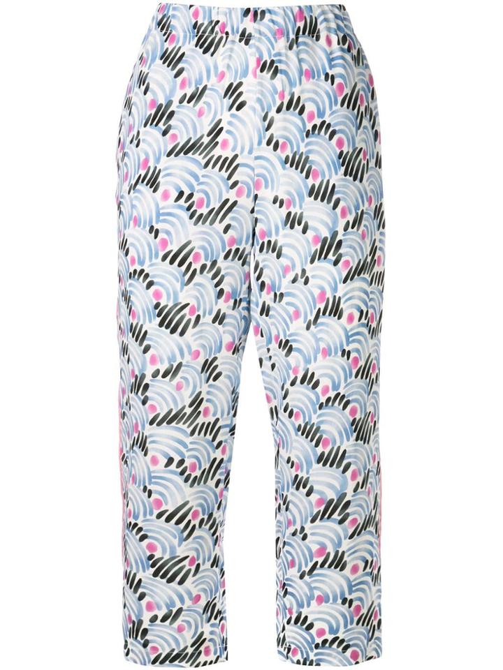 Marni Printed Cropped Trousers - Blue