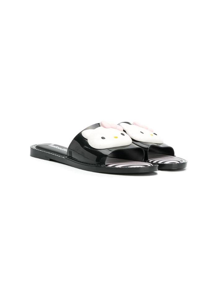 Mini Melissa Teen Hello Kitty Slides - Black