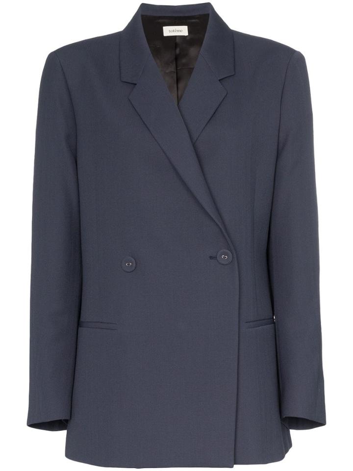 Toteme Oversized Fit Blazer - Blue