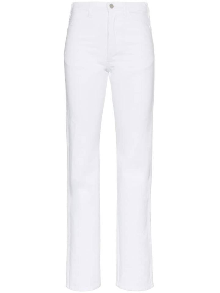 A Plan Application Mid Rise Straight Leg Jeans - White