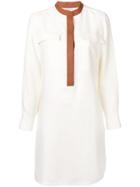 Loro Piana Round Neck Shirt Dress - White