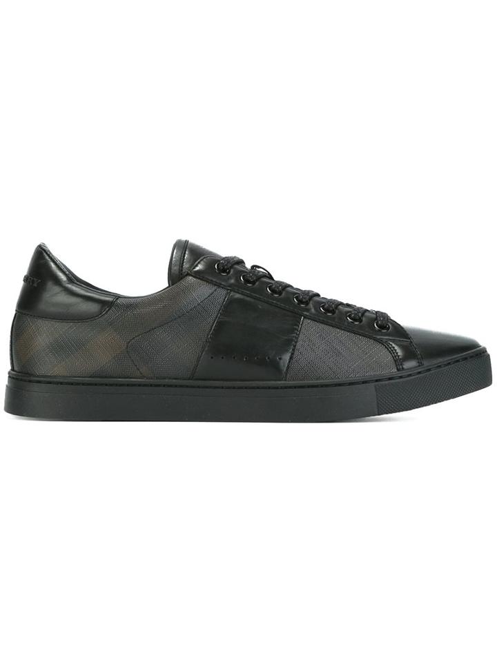 Burberry Checked Lace Up Sneakers