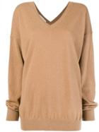 Stella Mccartney Long-sleeve Oversized Sweater - Neutrals