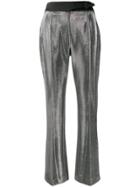 Ermanno Scervino High-waisted Metallic Trousers - Silver