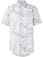 Paul By Paul Smith - Printed Shortsleeved Shirt - Men - Cotton - S, White, Cotton