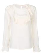 See By Chloé Ruffled Bib Blouse - Nude & Neutrals
