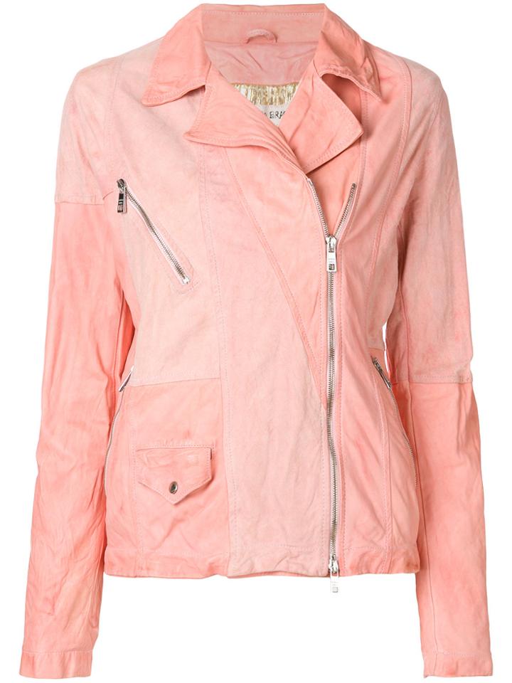 Giorgio Brato Zipped Biker Jacket - Pink & Purple