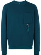 Oamc Chest Pocket Sweatshirt, Men's, Size: Large, Green, Cotton/polyamide/spandex/elastane/turkey Feather