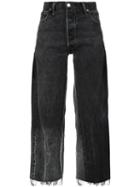 Re/done Cropped Boyfriend Jeans, Women's, Size: 27, Grey, Cotton