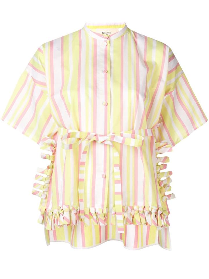 Ports 1961 Striped Ruffle Shirt - Yellow