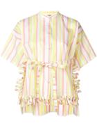 Ports 1961 Striped Ruffle Shirt - Yellow