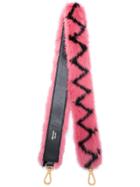 Prada Mink Fur Zig-zag Bag Strap - Pink