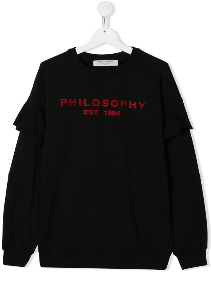 Philosophy Di Lorenzo Serafini Kids Teen Logo-print Sweatshirt - Black