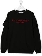 Philosophy Di Lorenzo Serafini Kids Teen Logo-print Sweatshirt - Black