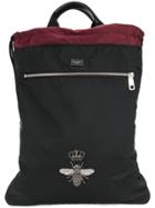 Dolce & Gabbana Bee Crest Appliqué Backpack - Black