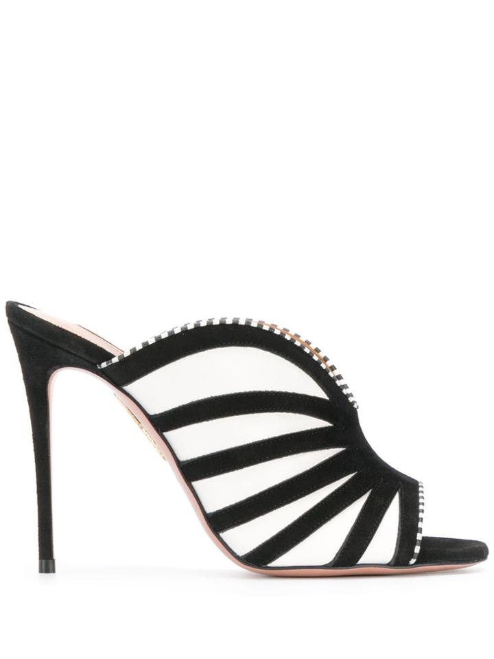 Aquazzura Strappy Detail Mules - Black