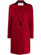 Harris Wharf London Single Breasted Midi Coat - Red