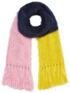 Burberry Colour Block Mohair Silk Oversized Scarf - Blue