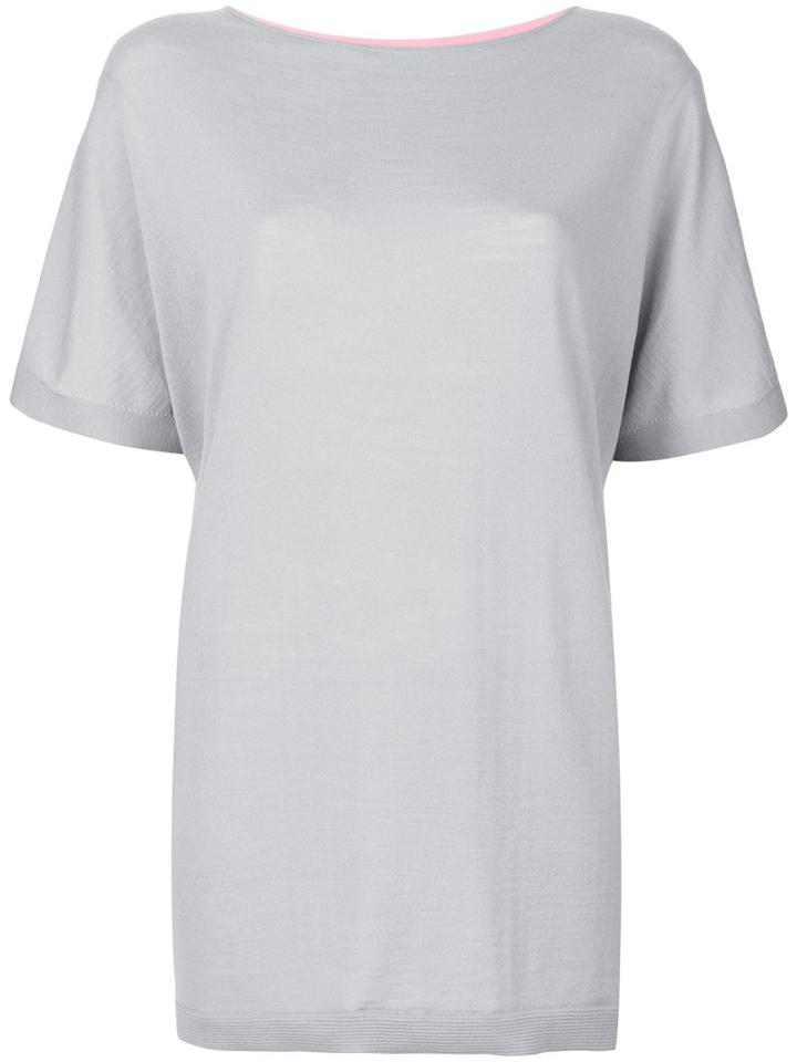Salvatore Ferragamo - Oversized T-shirt - Women - Virgin Wool - S, Grey, Virgin Wool