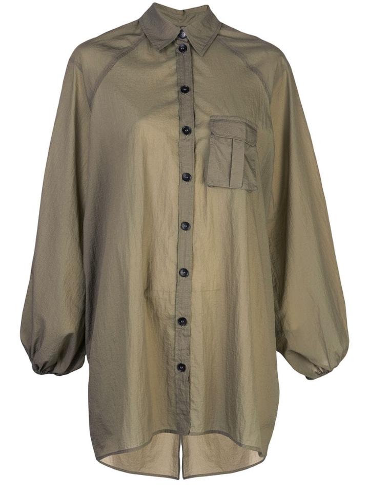 Ganni Open Back Shirt - Green
