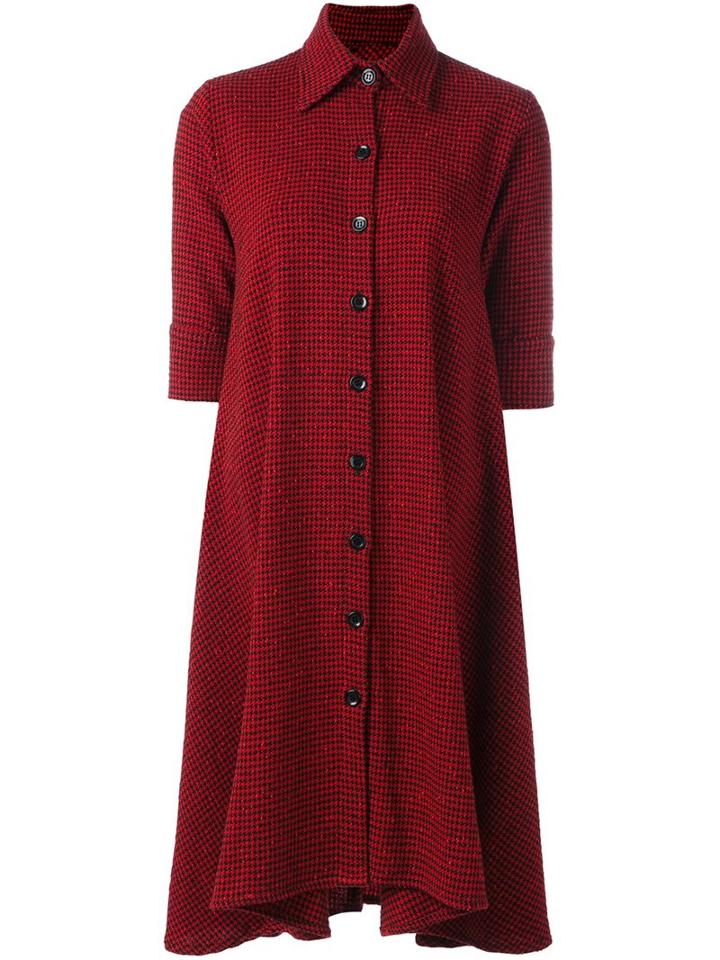 Ultràchic Plaid Classic Collar Dress, Women's, Size: 42, Red, Polyester/spandex/elastane/wool