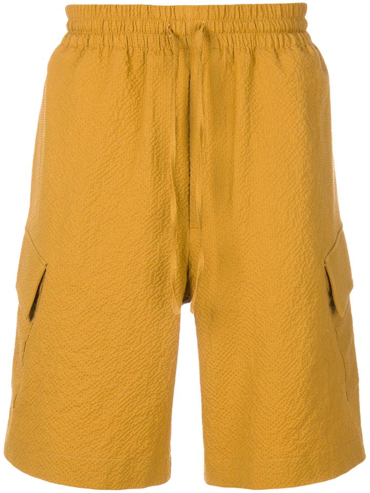 Cmmn Swdn Drawstring Fitted Shorts - Yellow & Orange