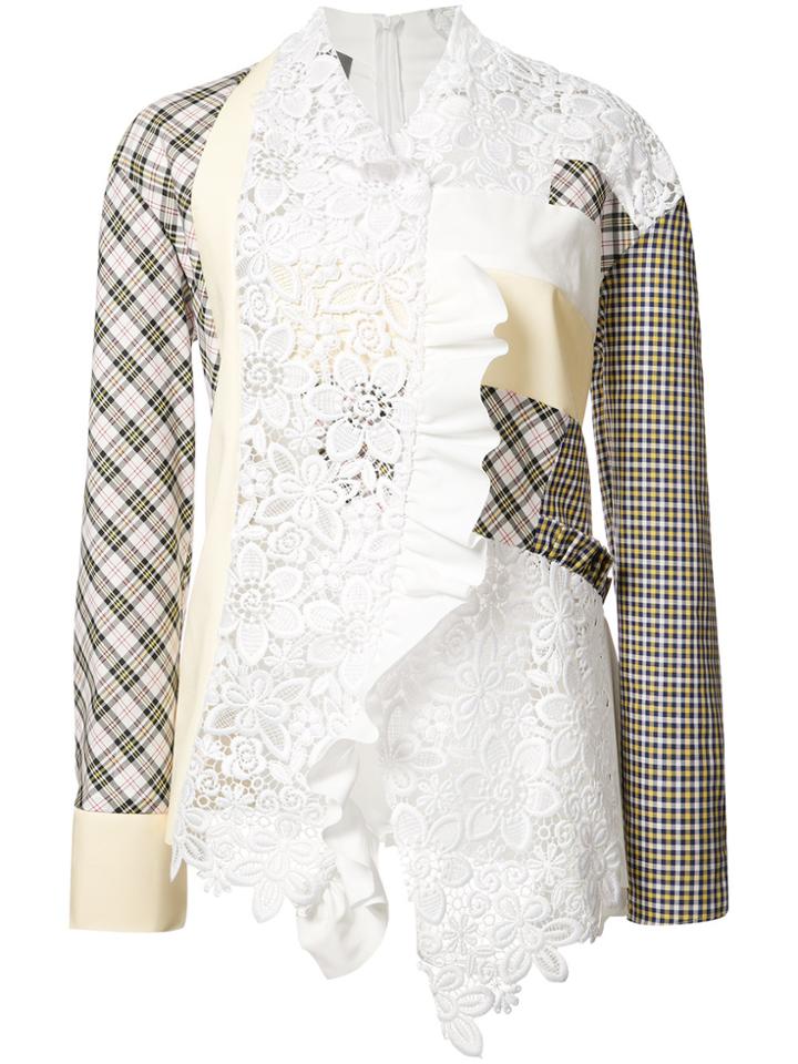 Les Animaux Patchwork Blouse - White