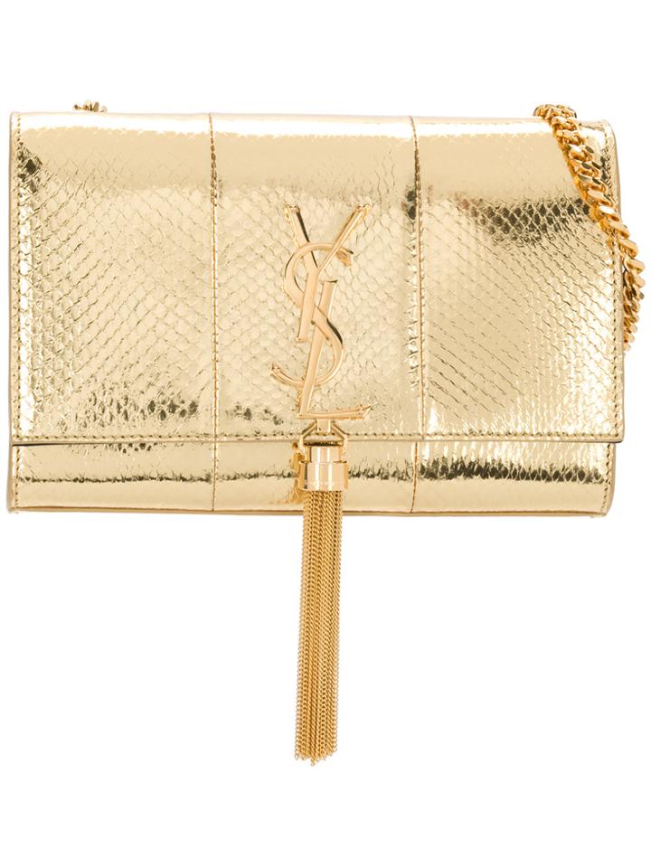 Saint Laurent Small Kate Tassel Satchel Bag - Metallic