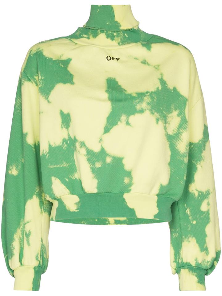 Off-white High-neck Cloud Print Sweater - Green