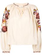 Ulla Johnson Embroidered Floral Blouse - Neutrals