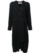 Taro Horiuchi Long Belt Waist Cardigan, Women's, Black, Cotton/acrylic